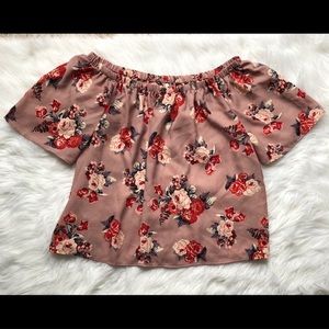 Live 4 Truth | Off Shoulder Floral Print Short Sleeve Top XL